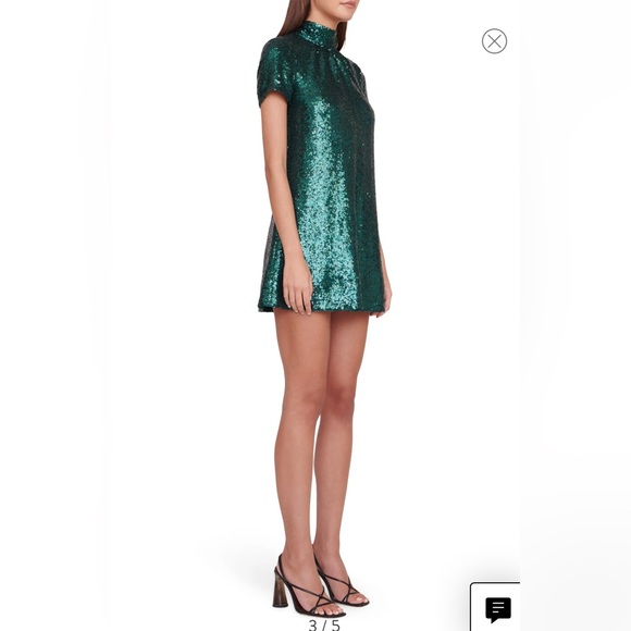 Staud Ilana Emerald Green Sequin Mini Dress XS - Picture 2 of 12